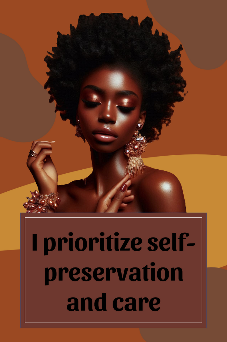 affirmation card with a black woman