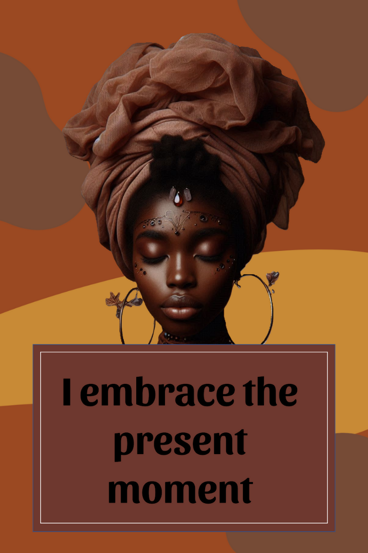 affirmation card with a black woman